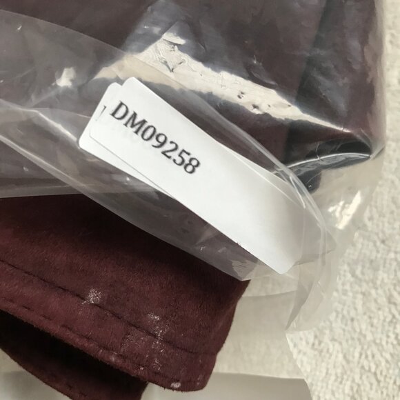 Parker Leather Mini Skirt Burgundy Lace Up Womens 6 - Picture 9 of 9